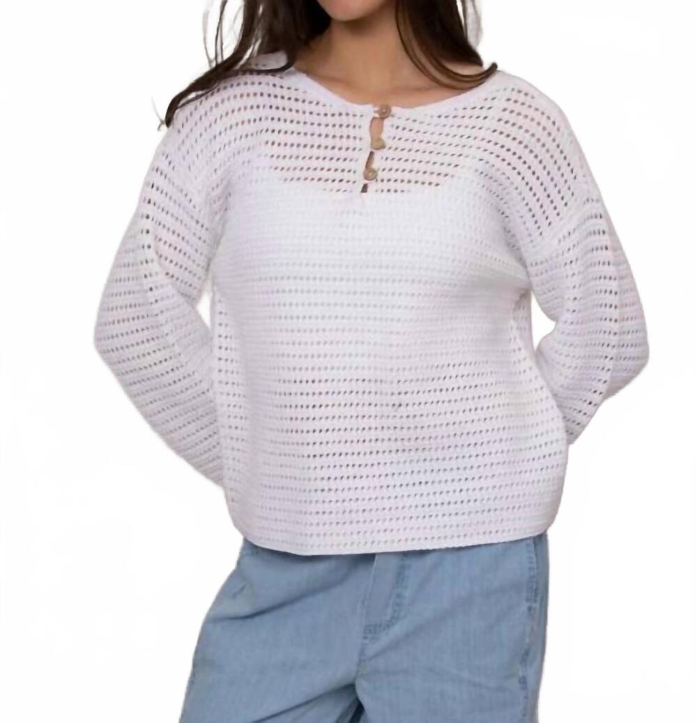 NEW RD STYLE moana henley sweater in white